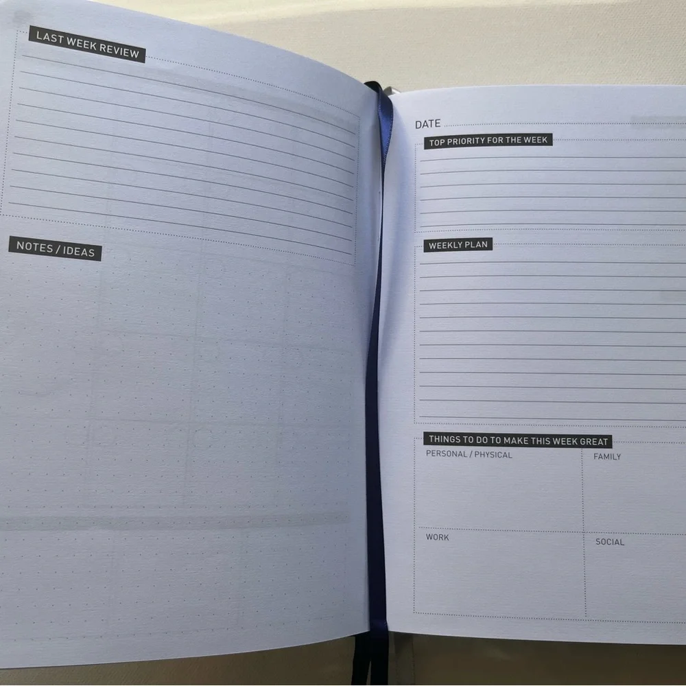Professional Black Leatherette Planner with Embossed Logo